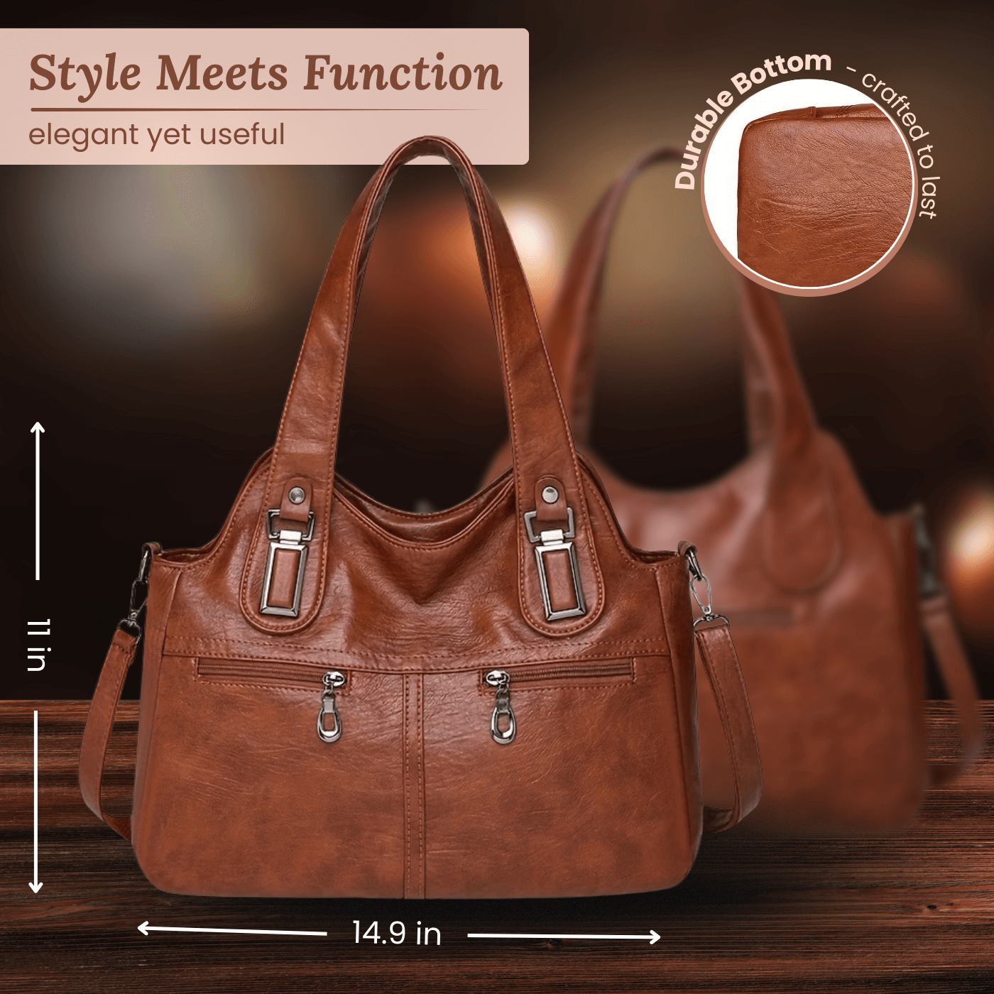 Flavia’s Dual-Zip | Shoulder Bag