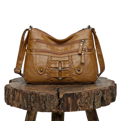 Monica Braided Multi-Zip | Crossbody Bag