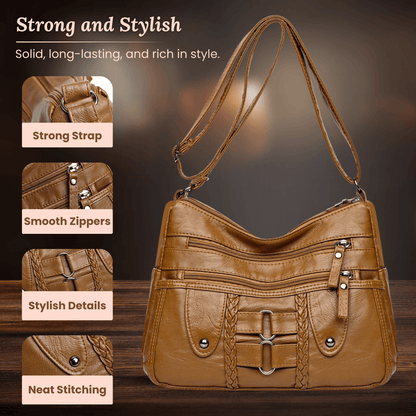 Monica Braided Multi-Zip | Crossbody Bag